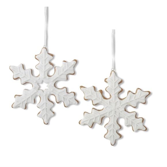 Set of 2 Gingerbread Snowflake Ornaments - Picture 1 of 1